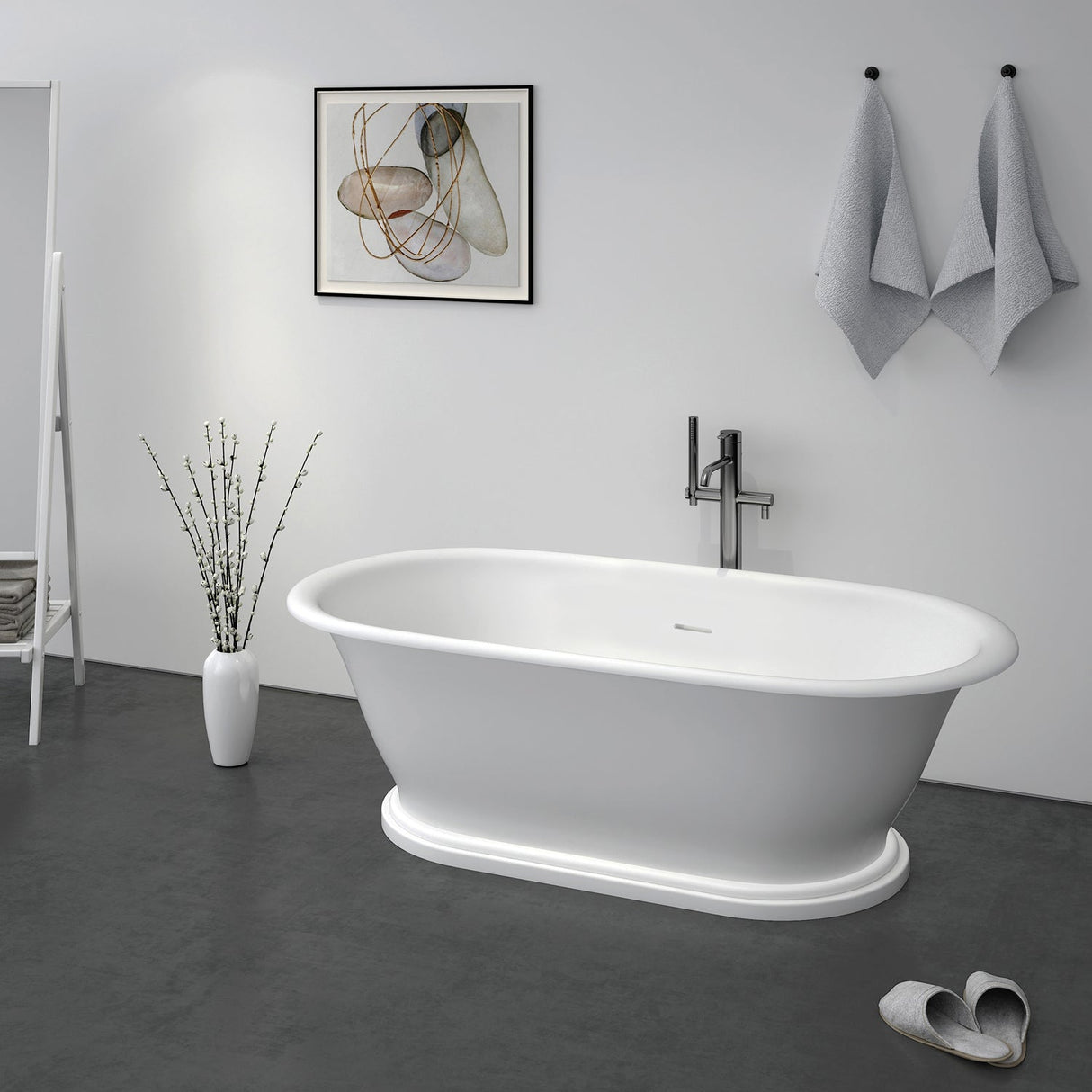 Winslow 66" BARstone Freestanding Tub on Base