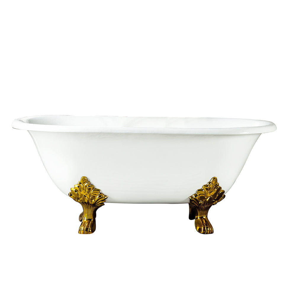 Dawson 61" Cast Iron Double Roll Top Tub