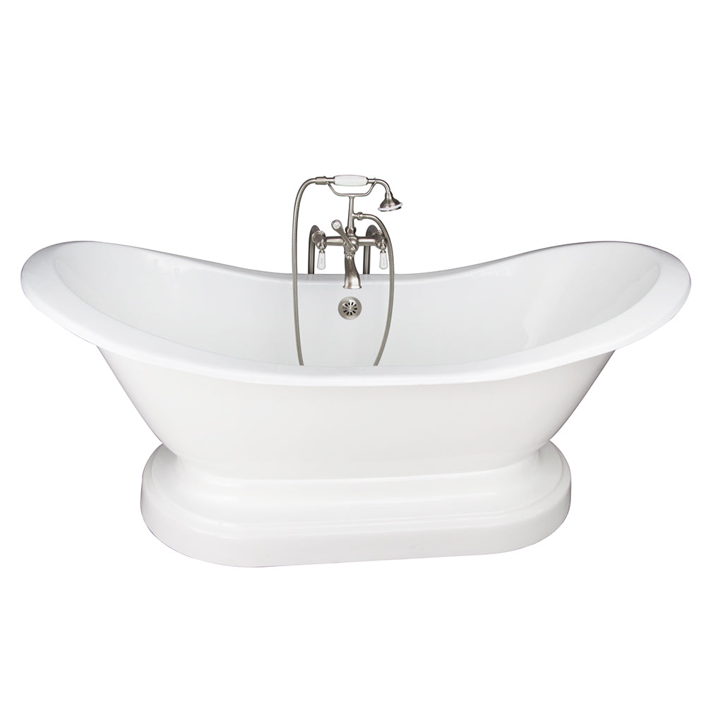 Marshall 72″ Cast Iron Double Slipper Tub Kit – Brushed Nickel Accessories