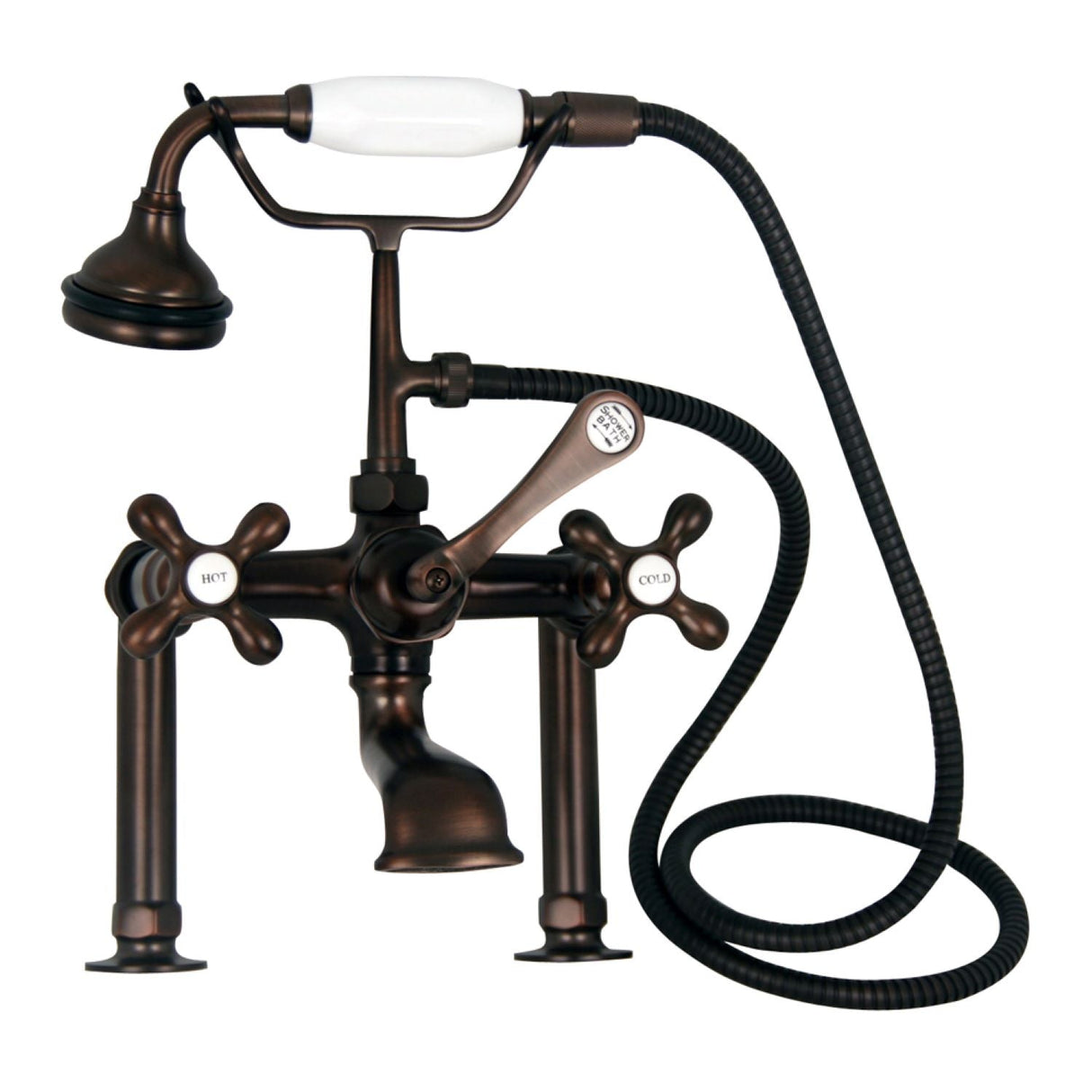 Columbus 61″ Cast Iron Double Roll Top Tub Kit – Oil Rubbed Bronze Accessories