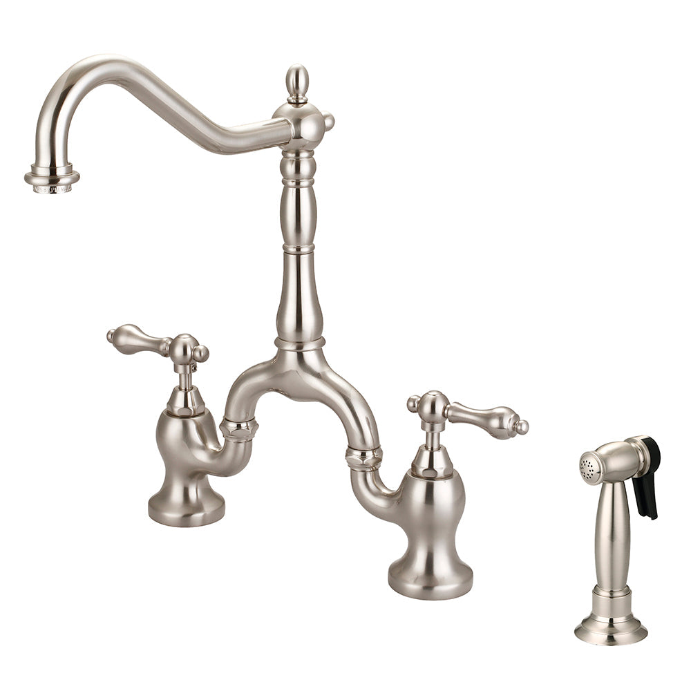 Carlton Kitchen Bridge Faucet with Metal Lever Handles