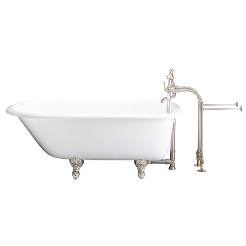 Bartlett 60″ Cast Iron Roll Top Tub Kit – Brushed Nickel Accessories