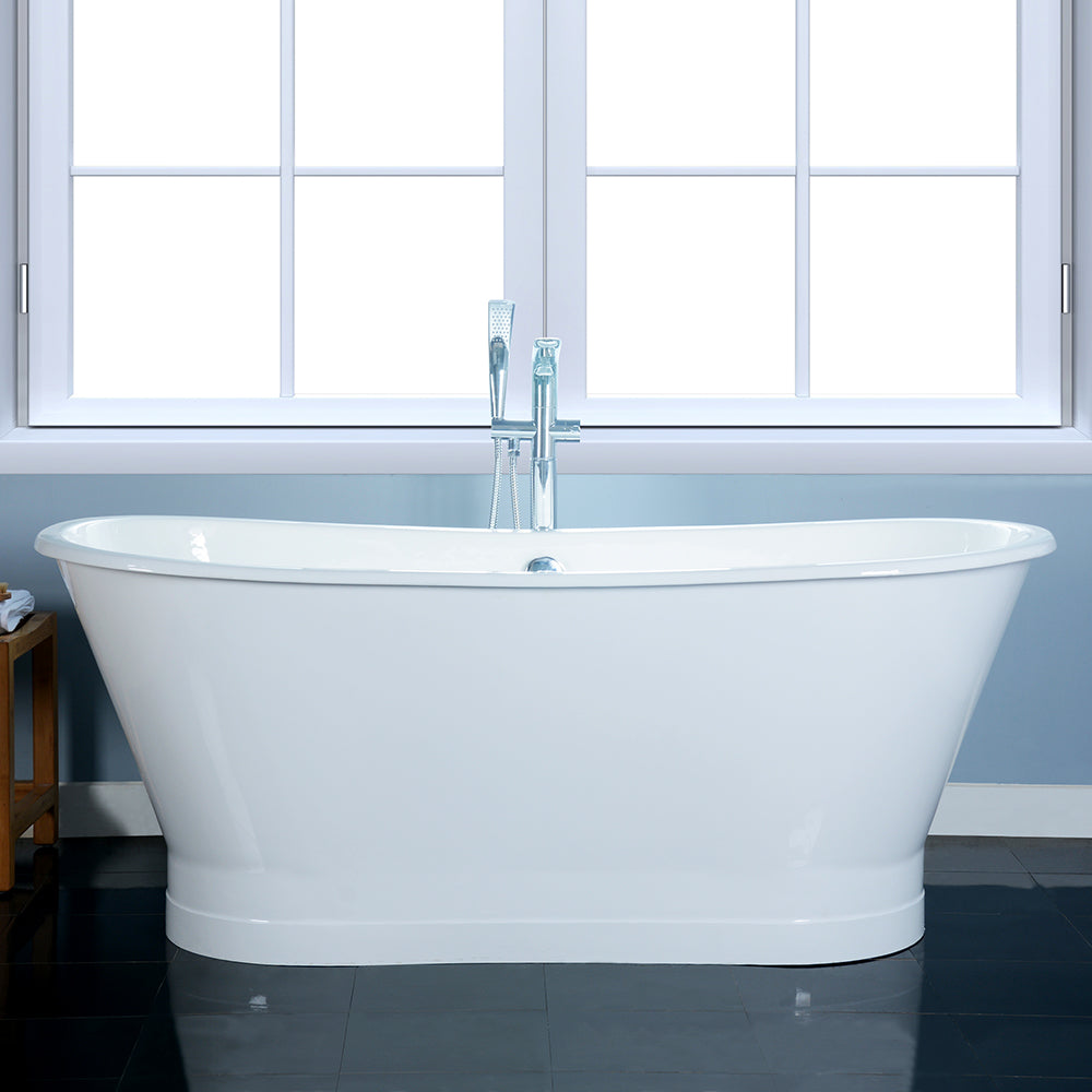 Wakely 68" Cast Iron Bateau Tub on Base