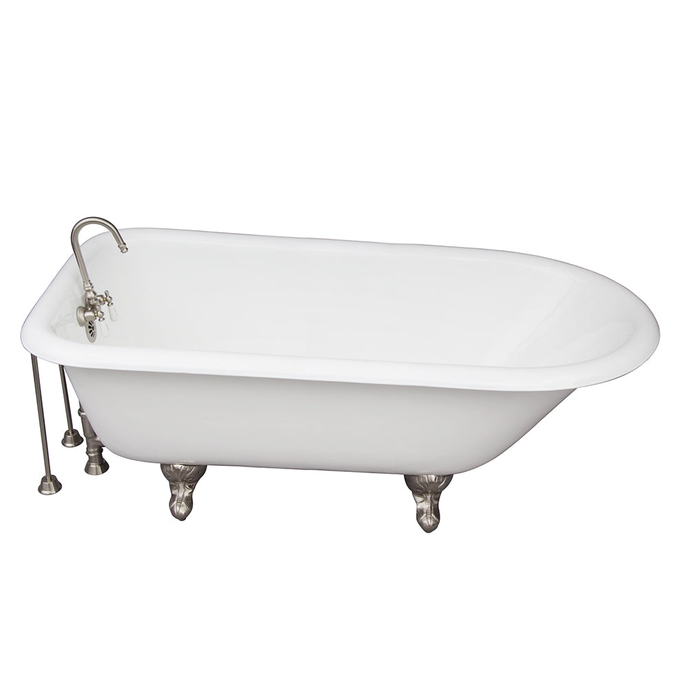 Bartlett 60″ Cast Iron Roll Top Tub Kit – Brushed Nickel Accessories