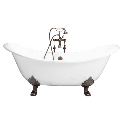 Marshall 72″ Cast Iron Double Slipper Tub Kit – Oil Rubbed Bronze Accessories