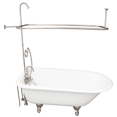Bartlett 60″ Cast Iron Roll Top Tub Kit – Brushed Nickel Accessories