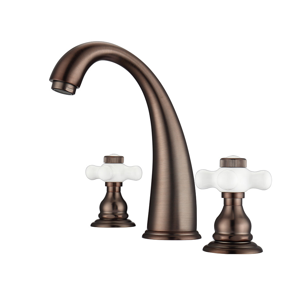Maddox Widespread Lavatory Faucet with Porcelain Cross Handles