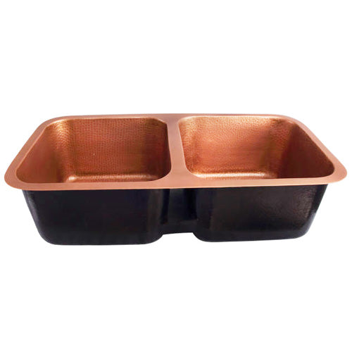 Severn 35" Double Bowl Copper Undermount Kitchen Sink
