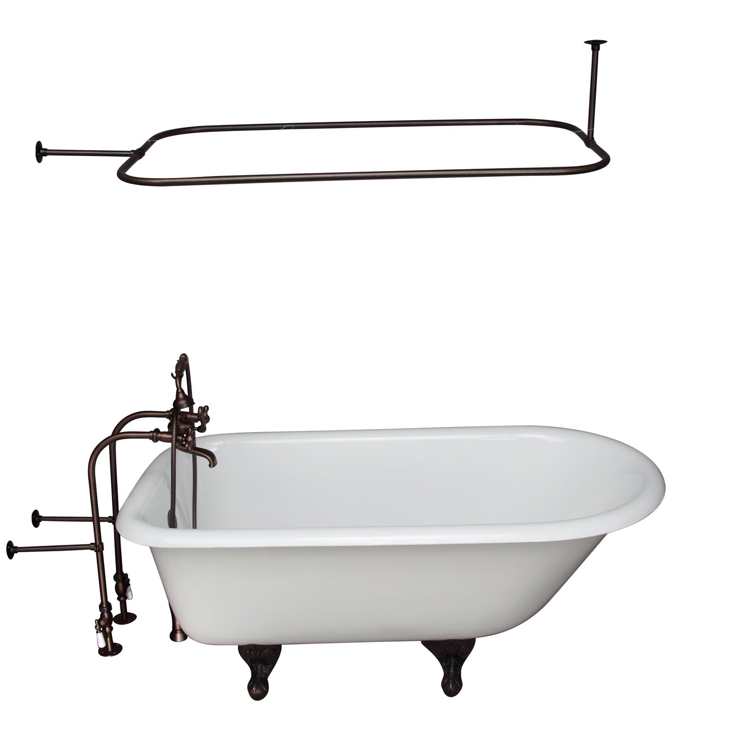 Bartlett 60" Cast Iron Roll Top Tub Kit-Oil Rubbed Bronze Accessories