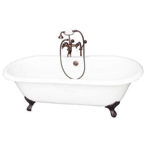 Columbus 61″ Cast Iron Double Roll Top Tub Kit – Oil Rubbed Bronze Accessories
