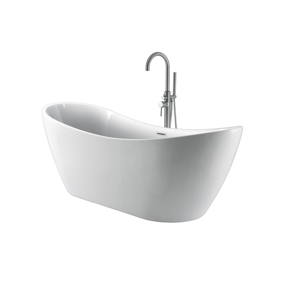 Nyx 72" Acrylic Double Slipper Tub with Integral Drain and Overflow