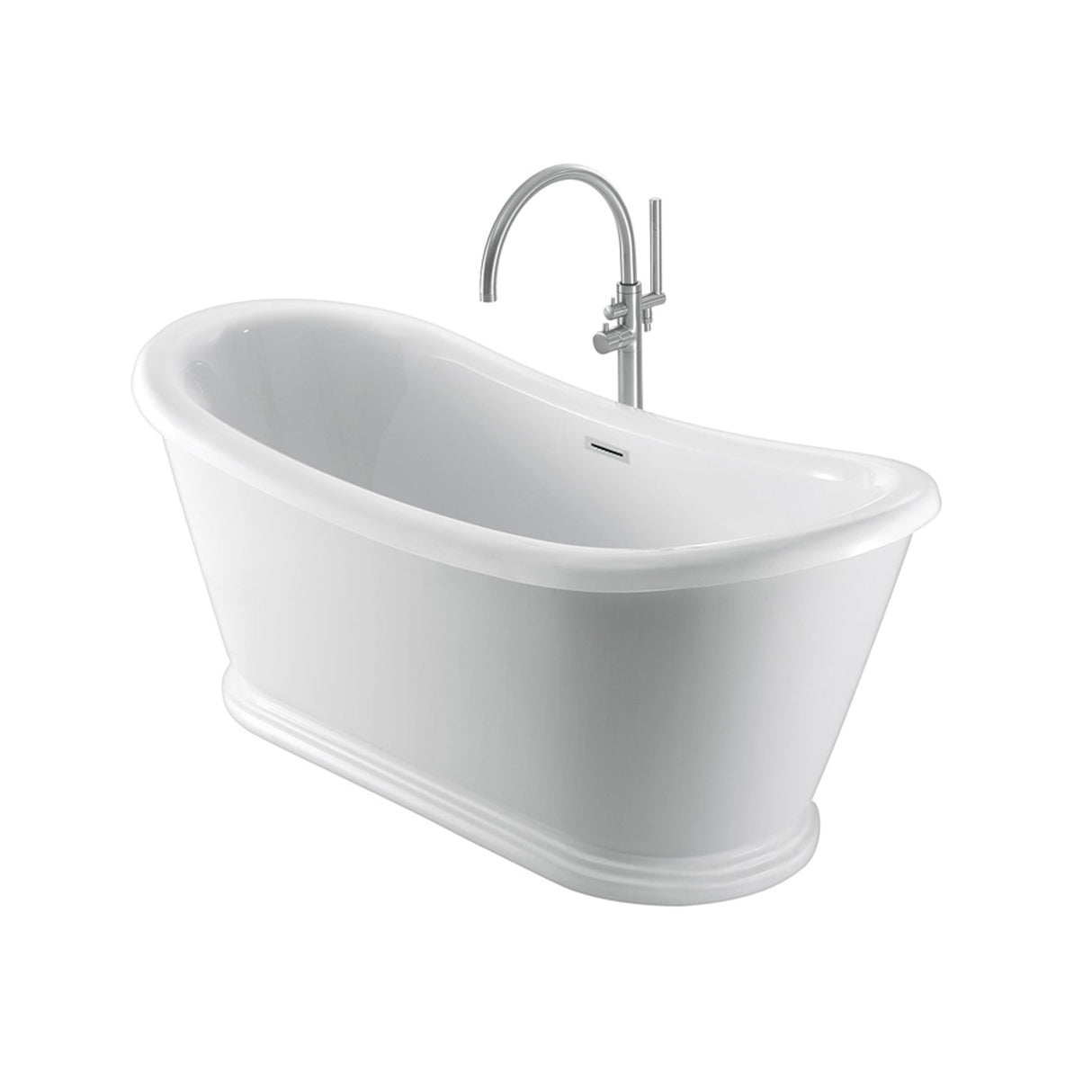 Morgan 70" Acrylic Double Slipper Tub with Integral Drain and Overflow