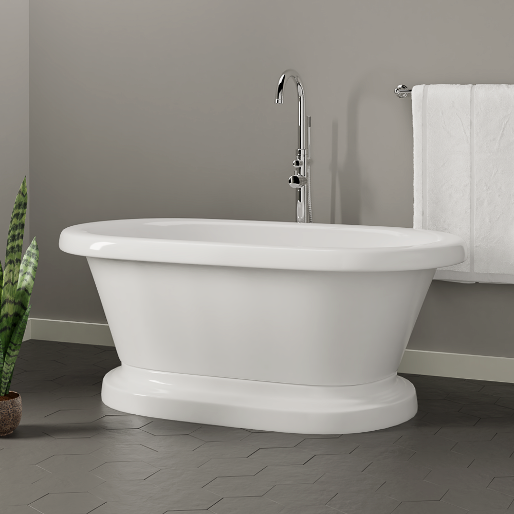 Carrie 57" Acrylic Double Roll Top Tub on Base