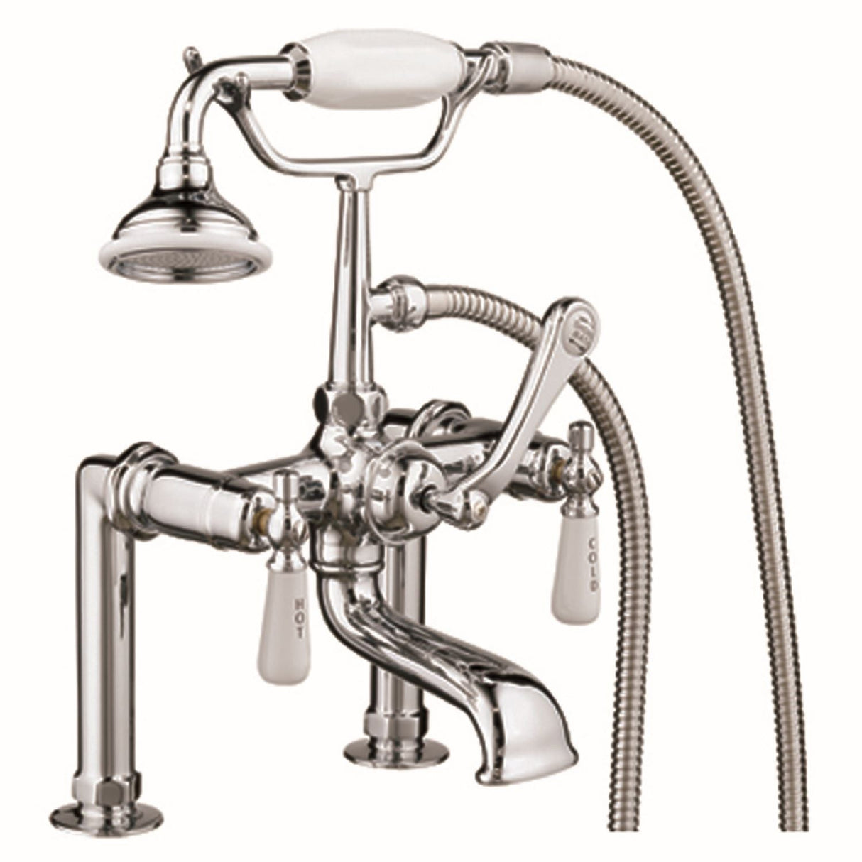 Columbus 61″ Cast Iron Double Roll Top Tub Kit – Polished Chrome Accessories