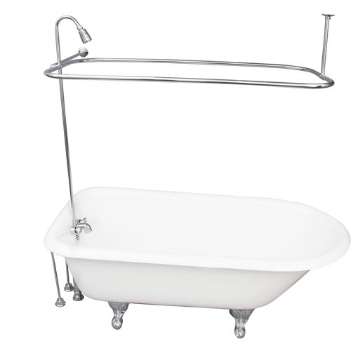 Brocton 65″ Cast Iron Roll Top Tub Kit – Polished Chrome Accessories