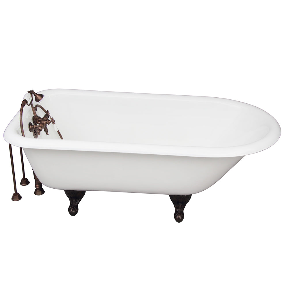 Bartlett 60″ Cast Iron Roll Top Tub Kit – Oil Rubbed Bronze Accessories