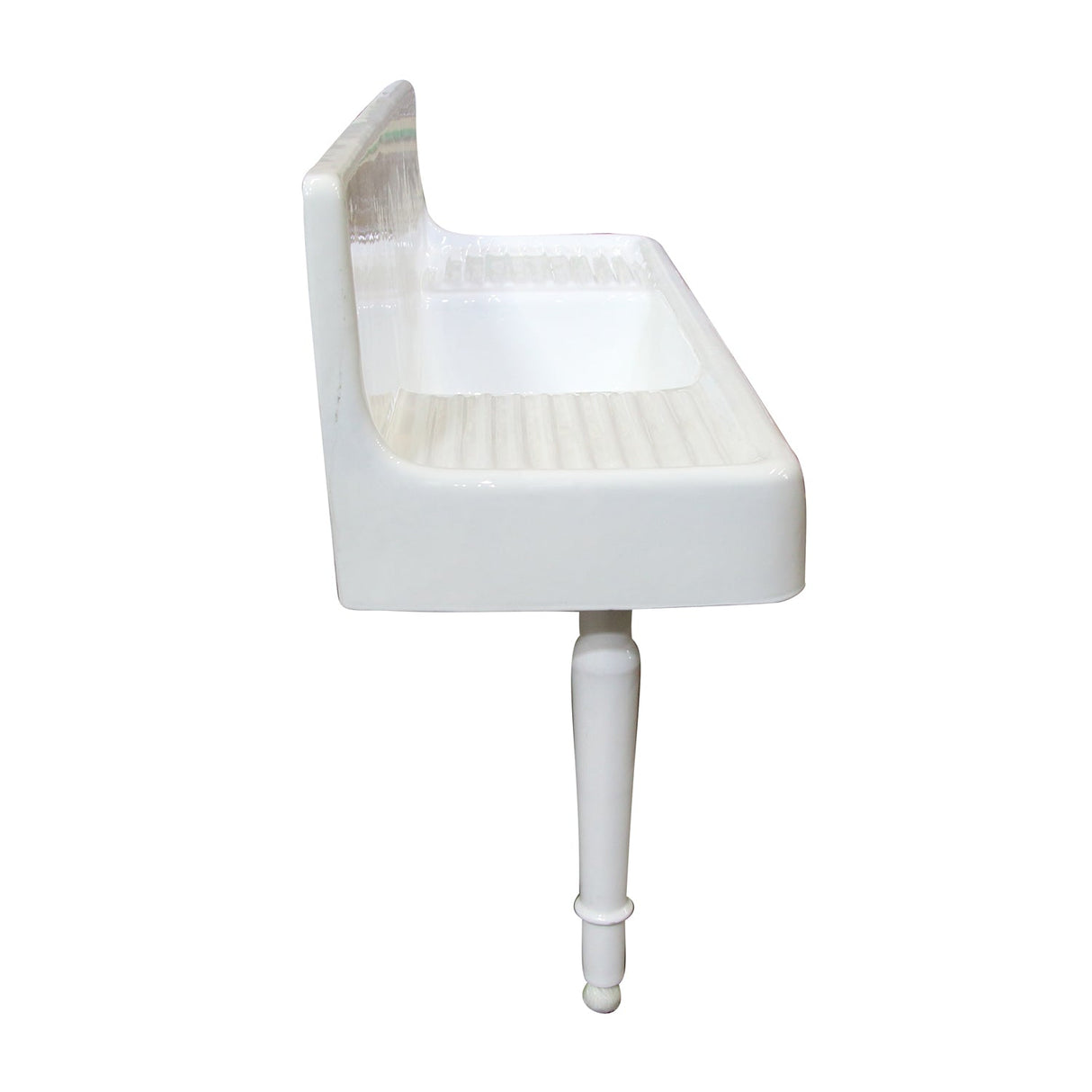 Alma 60" Cast Iron Wall-Hung Kitchen Sink with Drainboard