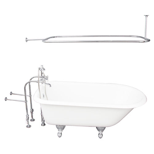 Bartlett 60″ Cast Iron Roll Top Tub Kit – Polished Chrome Accessories