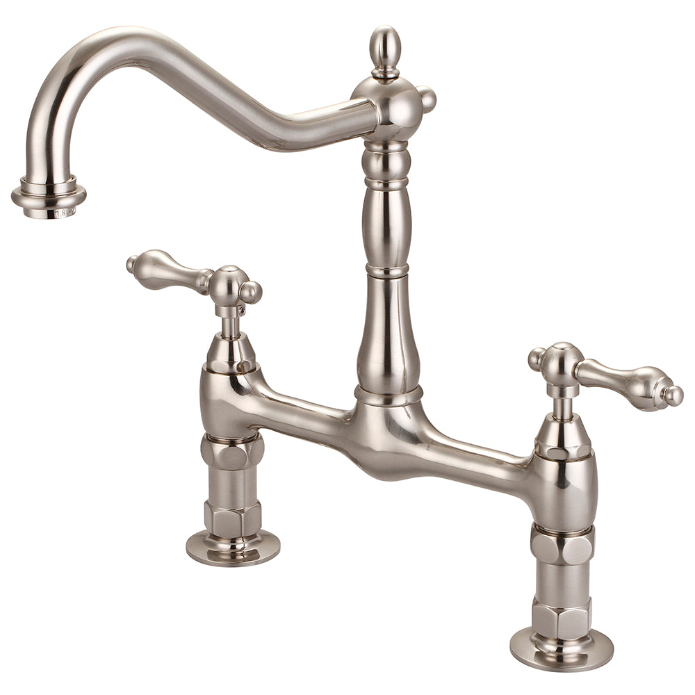 Guthrie Kitchen Bridge Faucet with Metal Lever Handles