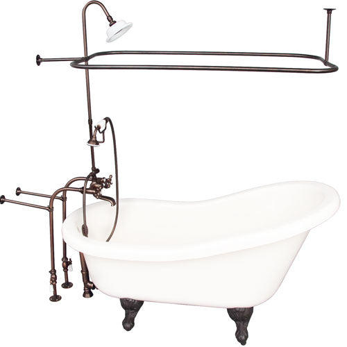 Fillmore 60″ Acrylic Slipper Tub Kit in Bisque – Oil Rubbed Bronze Accessories