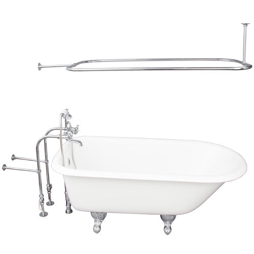 Bartlett 60″ Cast Iron Roll Top Tub Kit – Polished Chrome Accessories