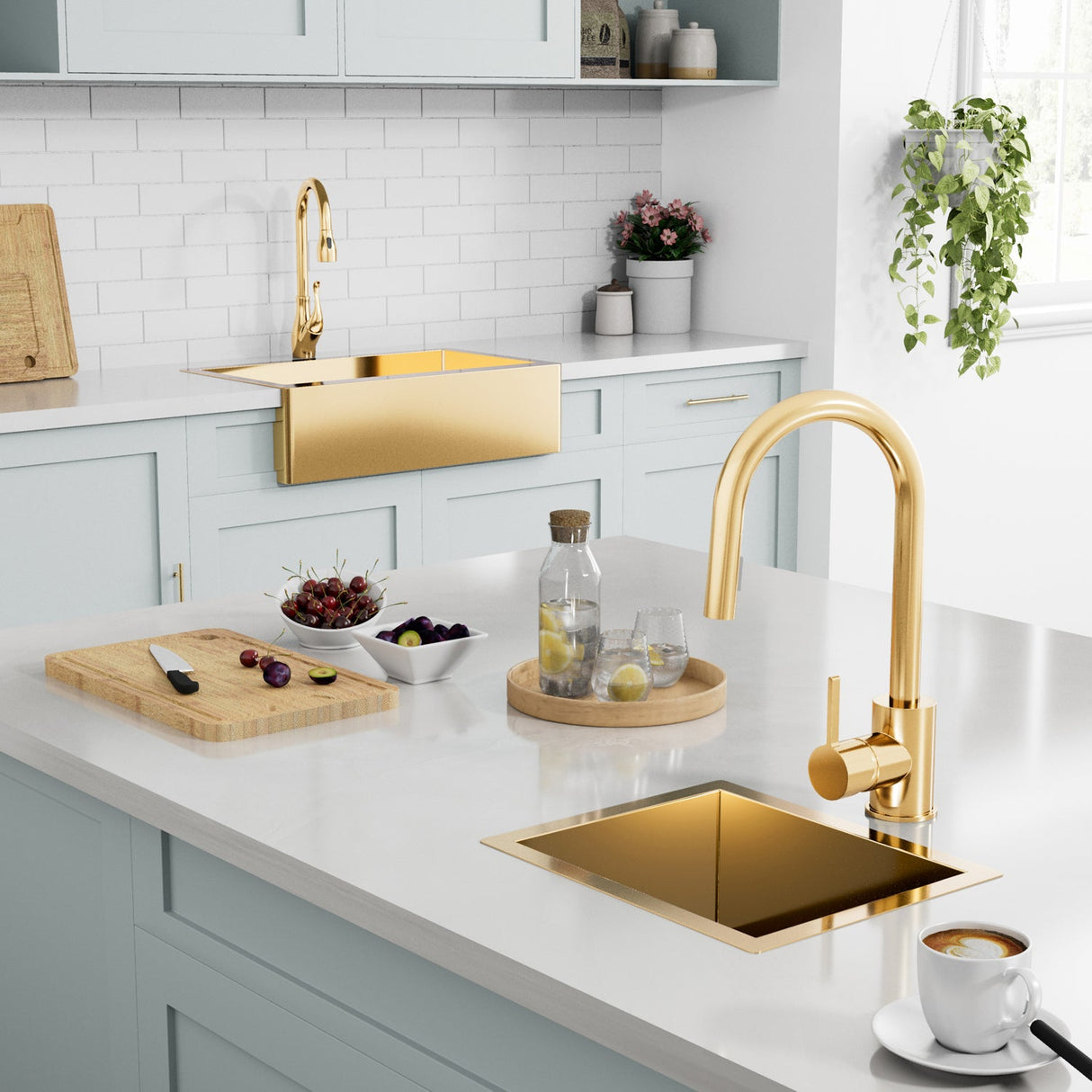 Sabrina 15" Gold Stainless Steel Prep Sink