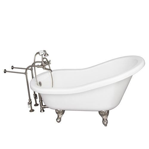 Fillmore 60″ Acrylic Slipper Tub Kit in White – Brushed Nickel Accessories