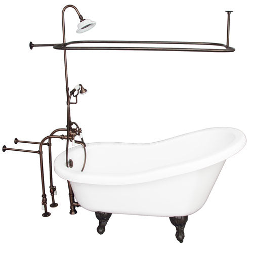Fillmore 60″ Acrylic Slipper Tub Kit in White – Oil Rubbed Bronze Accessories