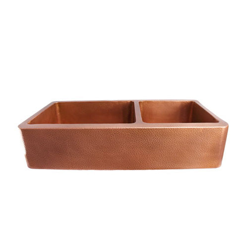 Pandan 42″ Double Bowl Copper Apron-Front Sink