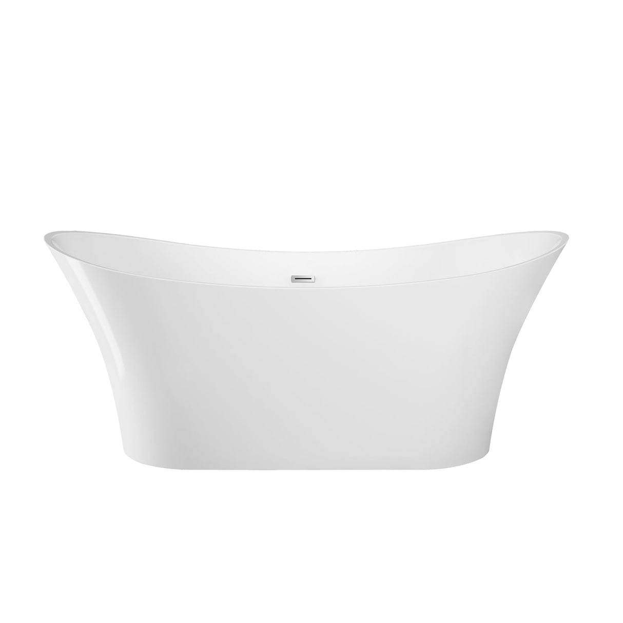 Noreen 69" Acrylic Double Slipper Tub with Integrated Drain and Overflow