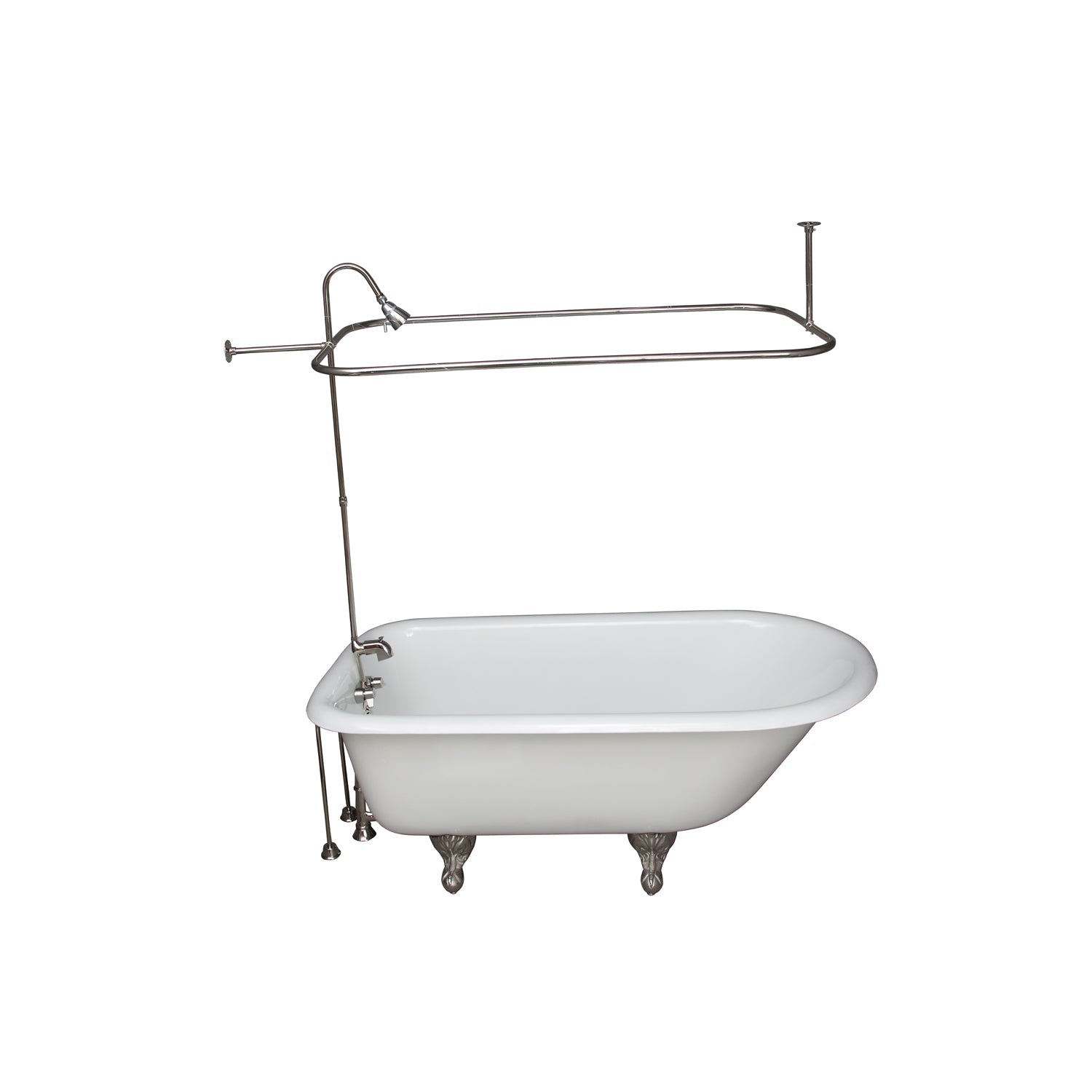 Antonio 55" Cast Iron Roll Top Tub Kit-Polished Nickel Accessories