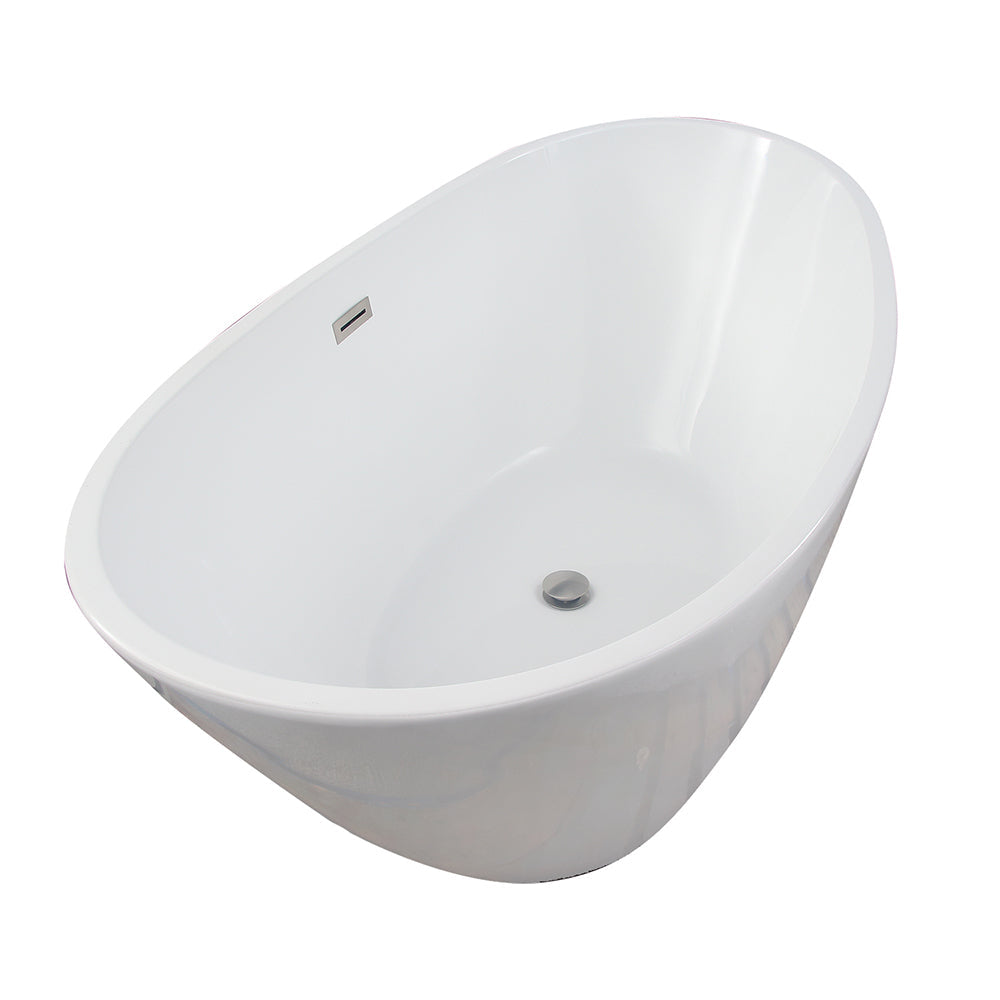 Nickelby 68" Acrylic Double Slipper Tub with Integral Drain and Overflow