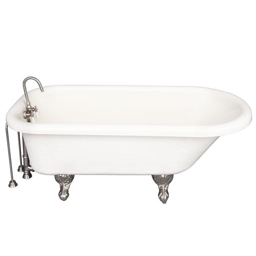 Andover 60″ Acrylic Roll Top Tub Kit in Bisque – Brushed Nickel Accessories