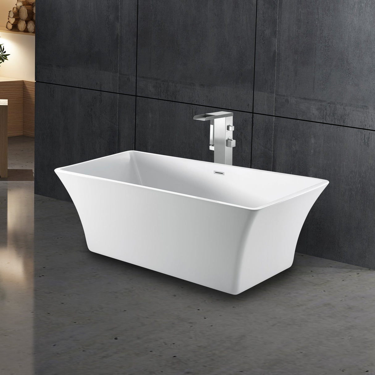 Tara 60" Acrylic Tub with Integral Drain and Overflow
