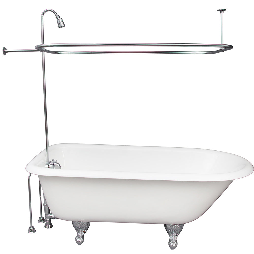 Bartlett 60″ Cast Iron Roll Top Tub Kit – Polished Chrome Accessories
