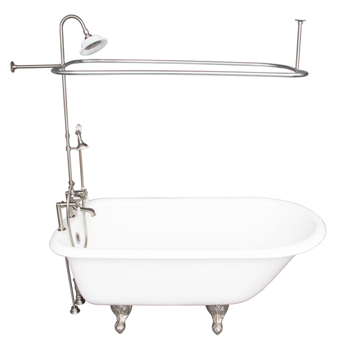Beecher 60″ Cast Iron Roll Top Tub Kit – Brushed Nickel Accessories