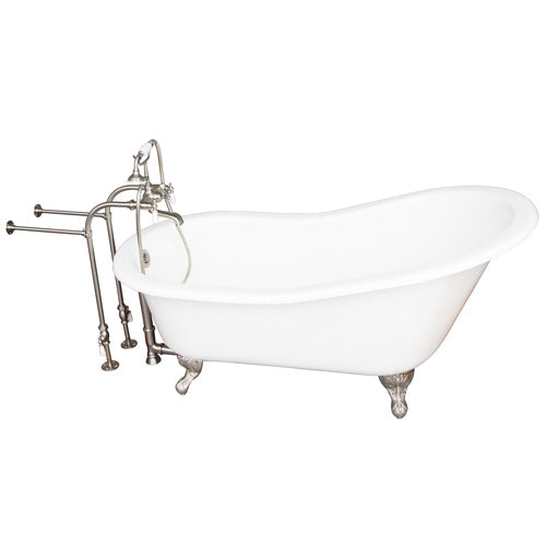 Icarus 67″ Cast Iron Slipper Tub Kit – Brushed Nickel Accessories