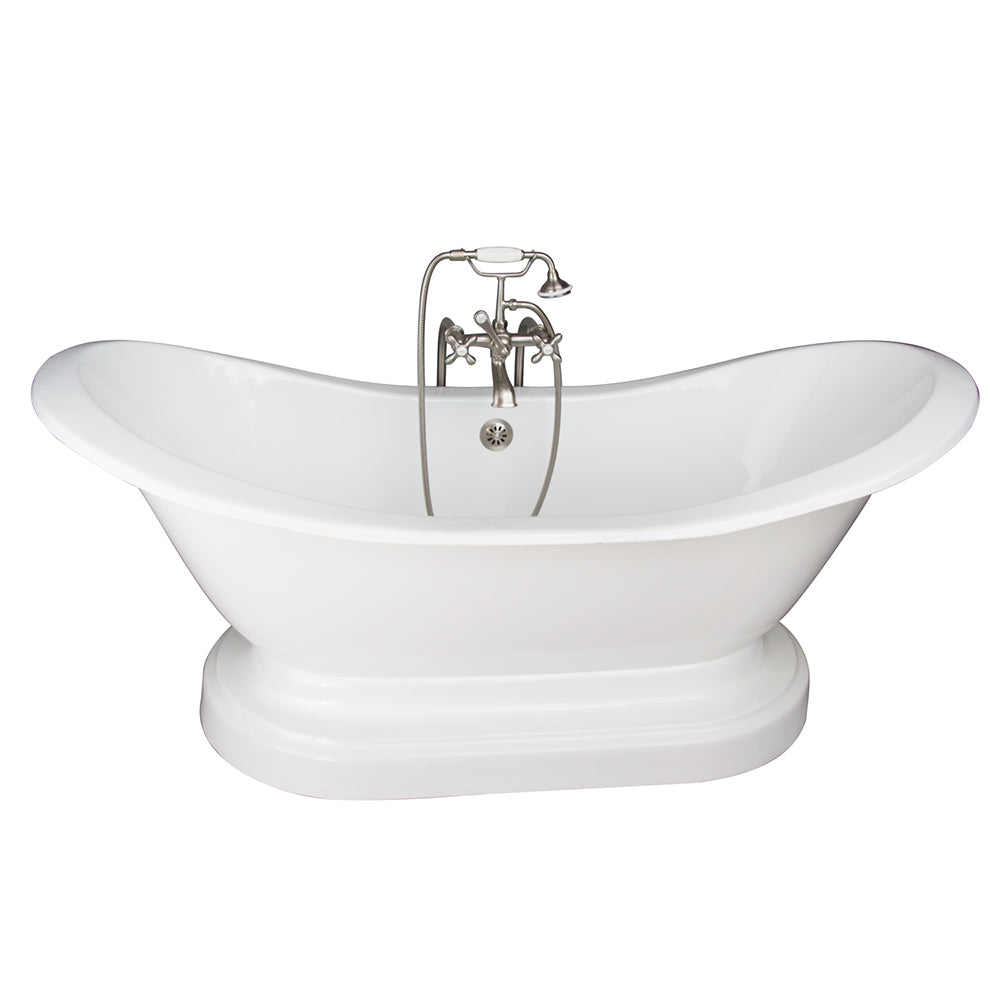Marshall 72″ Cast Iron Double Slipper Tub Kit – Brushed Nickel Accessories