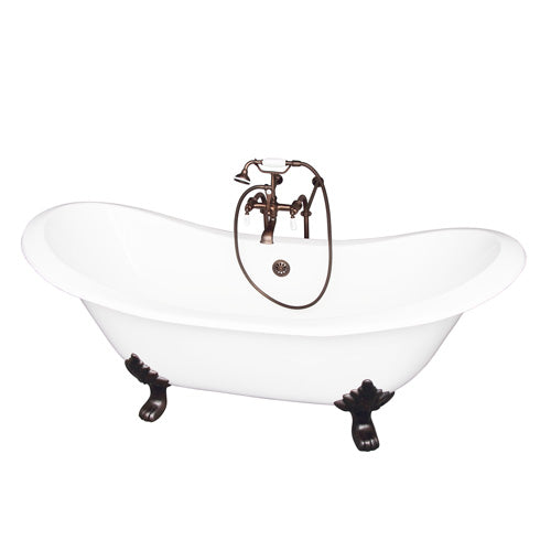 Marshall 72″ Cast Iron Double Slipper Tub Kit – Oil Rubbed Bronze Accessories