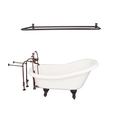 Estelle 60″ Acrylic Slipper Tub Kit in Bisque – Oil Rubbed Bronze Accessories
