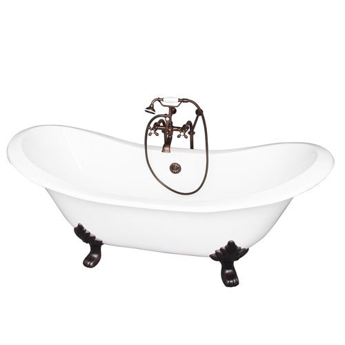Marshall 72″ Cast Iron Double Slipper Tub Kit – Oil Rubbed Bronze Accessories