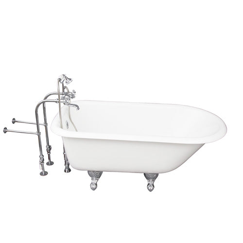 Antonio 55″ Cast Iron Roll Top Tub Kit – Polished Chrome Accessories
