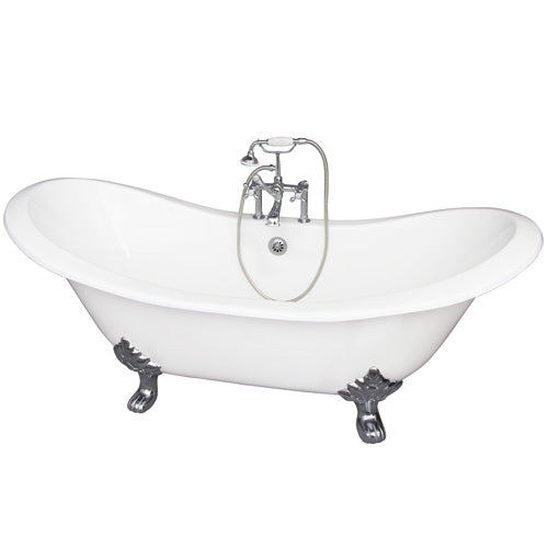 Marshall 72″ Cast Iron Double Slipper Tub Kit – Polished Chrome Accessories