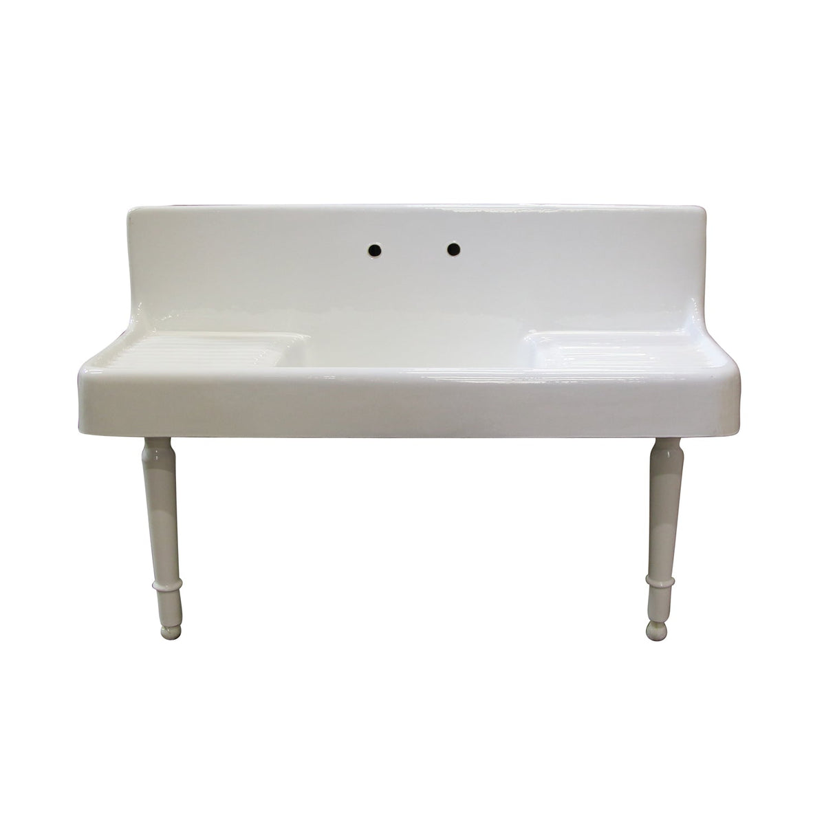 Alma 60" Cast Iron Wall-Hung Kitchen Sink with Drainboard