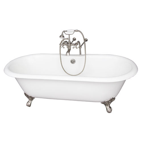 Duet 67″ Cast Iron Double Roll Top Tub Kit – Brushed Nickel Accessories