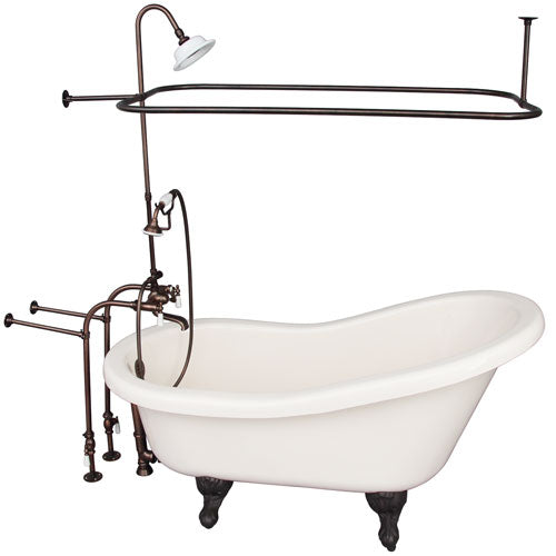 Fillmore 60″ Acrylic Slipper Tub Kit in Bisque – Oil Rubbed Bronze Accessories