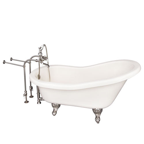 Fillmore 60″ Acrylic Slipper Tub Kit in Bisque – Brushed Nickel Accessories