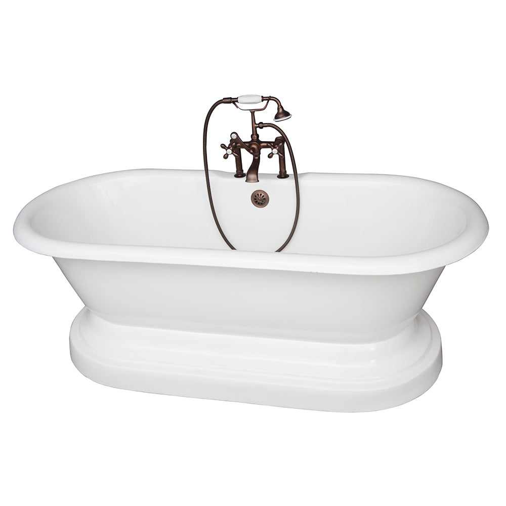 Duet 67″ Cast Iron Double Roll Top Tub Kit – Oil Rubbed Bronze Accessories