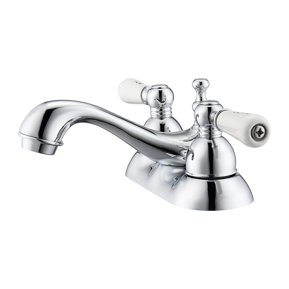 Donata 4" Centerset Lavatory Faucet with Porcelain Lever Handles