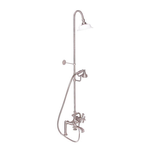 Tub Filler with Diverter Hand-Held Shower and Riser